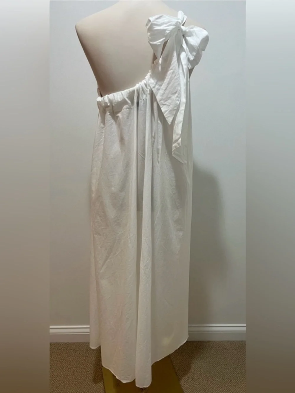 J. Crew NWOT White One-Shoulder Beach Dress in Cotton Voile - Picture 6 of 7